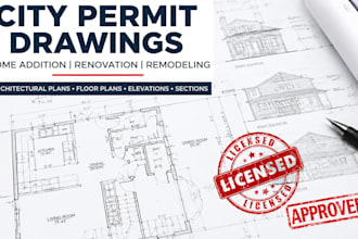 city permit drawing architect for home addition, renovation and remodeling plan