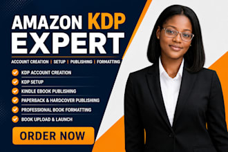 create amazon KDP account, setup, publish, format and upload your book