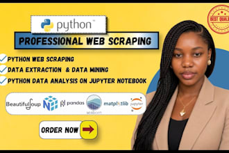 python web scraping, python data extraction, python analysis on jupyter notebook
