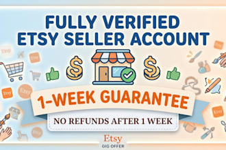 guarantee a fully verified etsy seller account