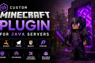 create custom minecraft plugin for spigot, paper, bukkit or purpur, java servers