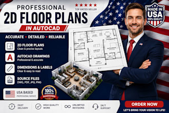 create professional autocad 2d floor plans