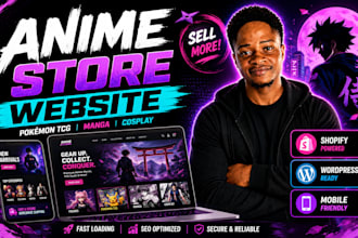 design anime website pokémon tcg store, manga website cosplay store  anime store