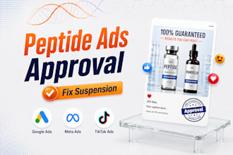 fix peptide ads on google facebook ads, peptide campaign approval