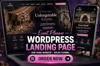 do wordpress landing page one page website, event planner wordpress website