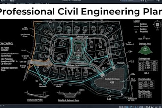 design site grading plan using autocad, erosion control, stormwater, drainage