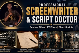 ghostwrite movie script, screenplay, or feature film script