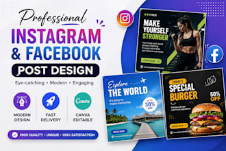 create eye catching instagram and facebook post designs