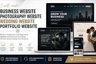 create business website, photography website, wedding website, portfolio website