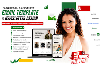 design email templates for mailchimp klaviyo, brevo, hubspot, mailerlite