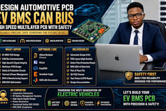 design automotive pcb, ev bms can bus high speed multilayer pcb with safety