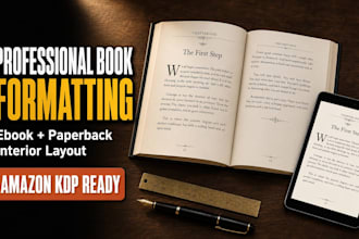 book formatting, print paperback formatting, interior layout manuscript to ebook