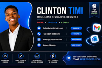 design a clickable html email signature