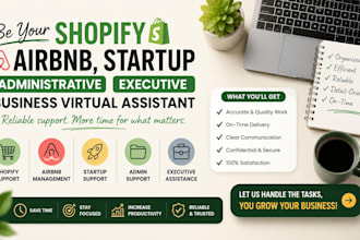 be ur shopify airbnb startup administrative executive business virtual assistant