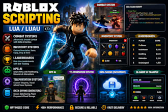 script roblox lua luau combat system, inventory, npc ai and data store