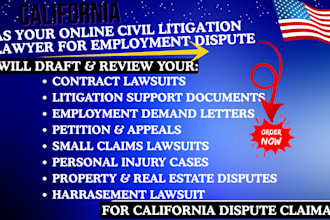 draft california civil law for employment law, harassment, wrongful termination