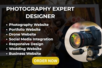 create photography website, wedding, portfolio website, ecommerce, drone website