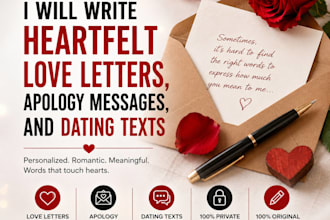 write heartfelt love letters, apology messages, and dating texts