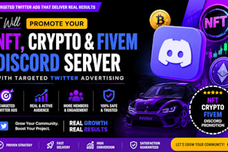 do organic nft discord marketing, community growth , nft promotion, discord