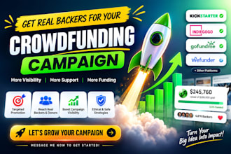 promote crowdfunding campaign on kickstarter gofundme indiegogo