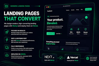 create a nextjs landing page and deploy it to vercel