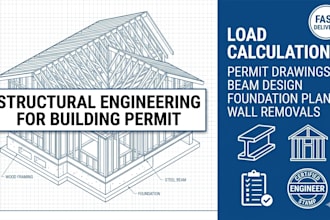 provide structural engineering calculations and drawings for building permit