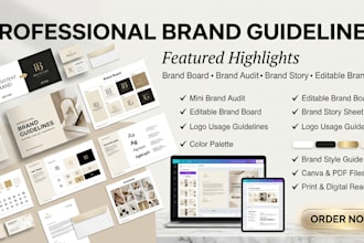 do mini brand audit story sheet kit prompt editable brand board, brand guideline