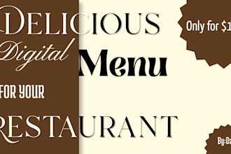 design a custom digital restaurant menu in canva