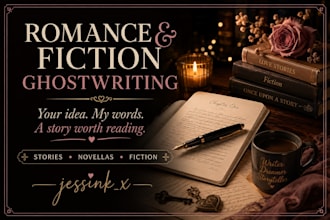 ghostwrite romance stories, novellas, or fiction