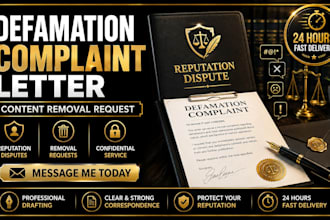 write a defamation complaint letter and content removal request
