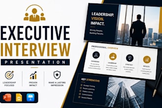 design executive interview presentation, leadership powerpoint slides