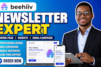 create beehiiv newsletter email campaign beehive website beehive landing page
