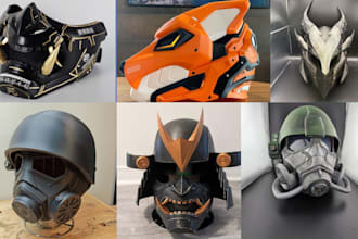 3d print and paint cosplay mask model, dj mask, 3d helmet, do stl and ship