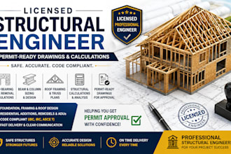 design load bearing wall removal, beam sizing and roof framing plans