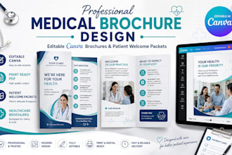 design editable  canva medical brochures patient packets