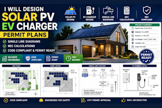 design solar pv ev charger permit plan single line diagrams nec calculation