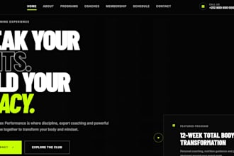 create a modern fitness or gym website
