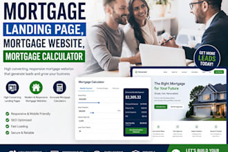 build mortgage landing page, mortgage website, mortgage calculator
