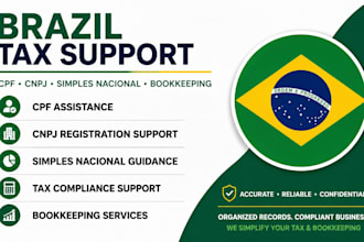 do brazil tax support, tax filing, cpf cnpj, simples nacional and bookkeeping
