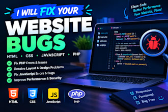 fix HTML CSS and javascript bugs fast