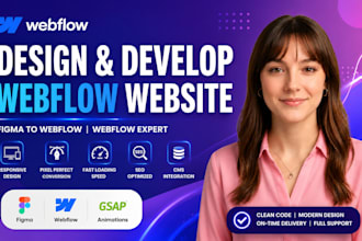 design develop webflow website figma to webflow custom UI webflow expert