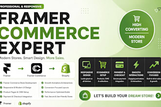 design a custom framer to shopify storefront  framer commerce