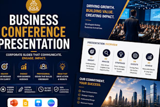 design business conference presentation, corporate powerpoint slides