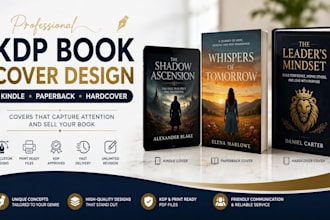 design a custom KDP book cover, paperback cover, and kindle ebook cover