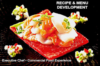 develop professional recipes and menus