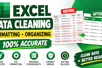 clean, format, organize and fix microsoft excel data