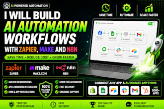 build ai automation workflows with zapier make and n8n