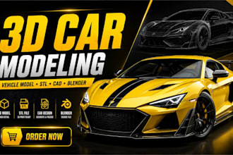 do 3d car modeling 3d car model 3d printing vehicle model stl cad design blender