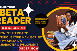 beta read critique romance fantasy trillier fan fiction horror novel