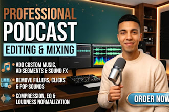 professionally edit, mix and master your podcast